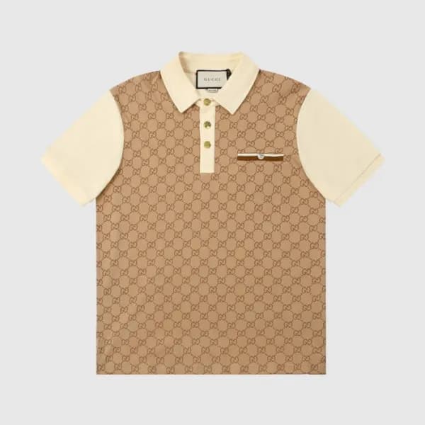 구찌 남성 카멜 폴로 반팔티 - Mens Camel Tshirts - guc04738x - 1