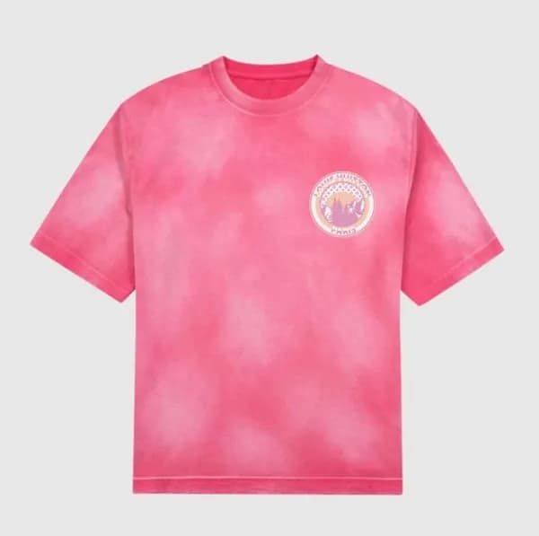 루이비통 남/녀 핑크 크루넥 반팔티 - Unisex Pink Tshirts - lou048… - 1