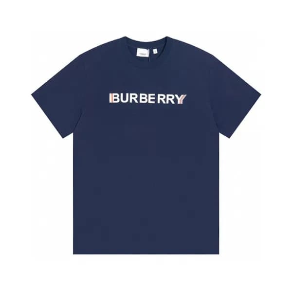 버버리 남성 네이비 크루넥 반팔티 - Mens Navy Tshirts - Bur04387x - 1
