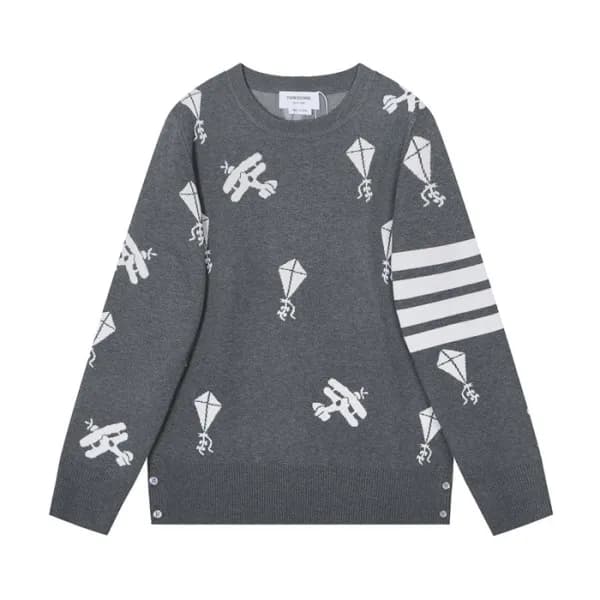 톰브라운 남성 캐쥬얼 그레이 니트 - Mens Gray Knit - thom0596x - 1