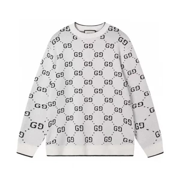 구찌 남성 화이트 크루넥 니트 - Gucci Mens White Knits - guc052… - 1