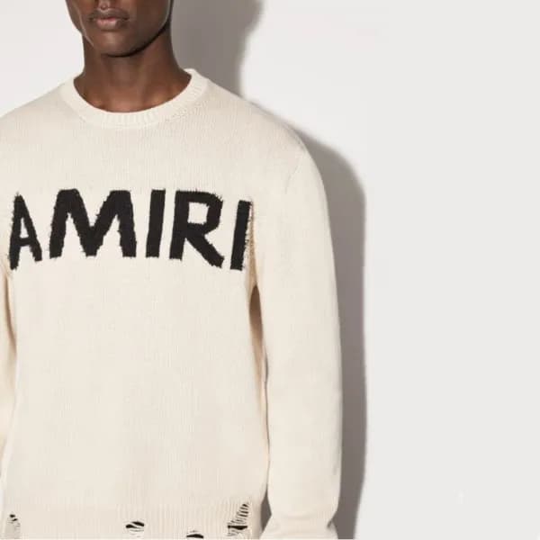 아미리 남성 베이지 크루넥 니트 - Amiri Mens Beige Knitwear - am… - 1