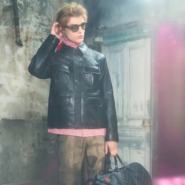 루이비통 남성 블랙 가죽 자켓 - Louis vuitton Mens Black Jacket… - 1