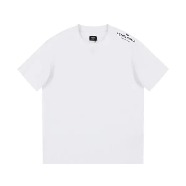 펜디 남성 화이트 크루넥 반팔티 - Fendi Mens White Short sleeved… - 1