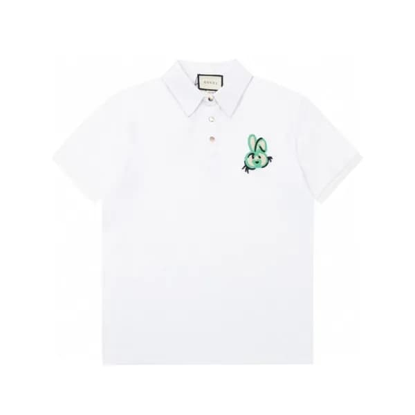 구찌 남성 화이트 폴로 반팔티 - Gucci Mens White Short sleeved … - 1
