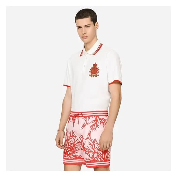 돌체앤가바나 남성 화이트 폴로 반팔티 - Dolce&Gabbana Mens White Ts… - 1