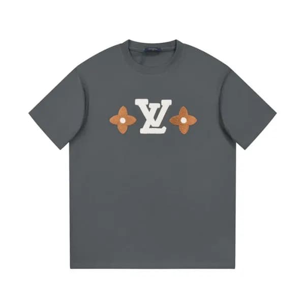 루이비통 남성 그레이 크루넥 반팔티 - Louis vuitton Mens Gray Shor… - 1