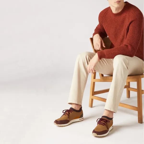 로로피아나 남성 버건디 스니커즈 - Loro Piana Mens Burgundy Sneak… - 1