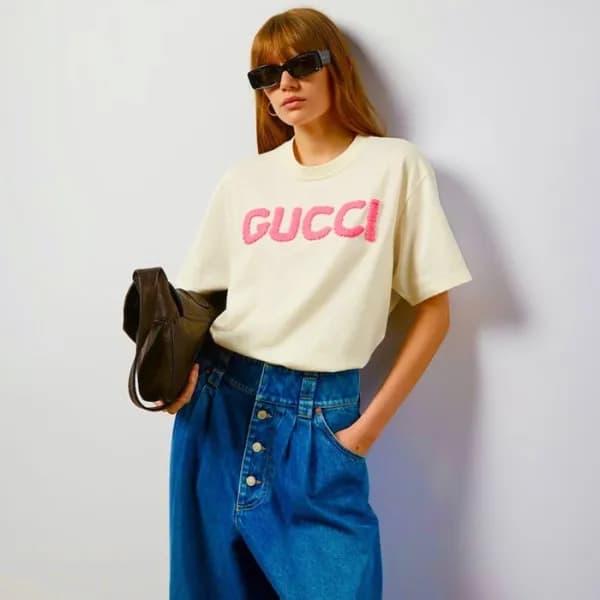 구찌 여성 아이보리 크루넥 반팔티 - Gucci Womens Ivory Short slee… - 1