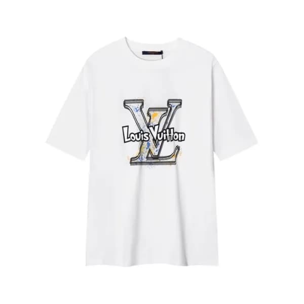 루이비통 남성 화이트 반팔 티셔츠 - Louis vuitton Mens White Tshi… - 1