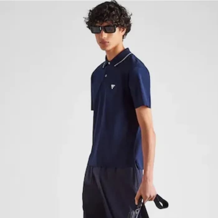 프라다 남성 네이비 폴로 반팔티 - Prada Mens Navy Tshirts - prc8… - 1
