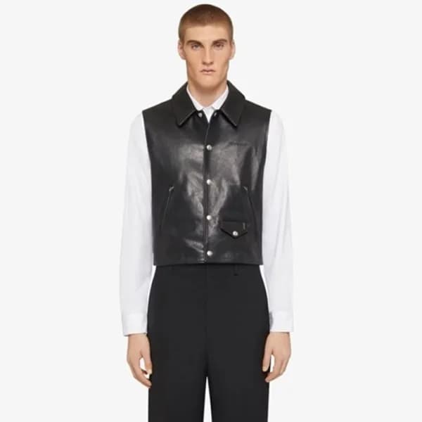 지방시 남성 가죽 베스트 - Givenchy Mens Black Vest - gic1851… - 1