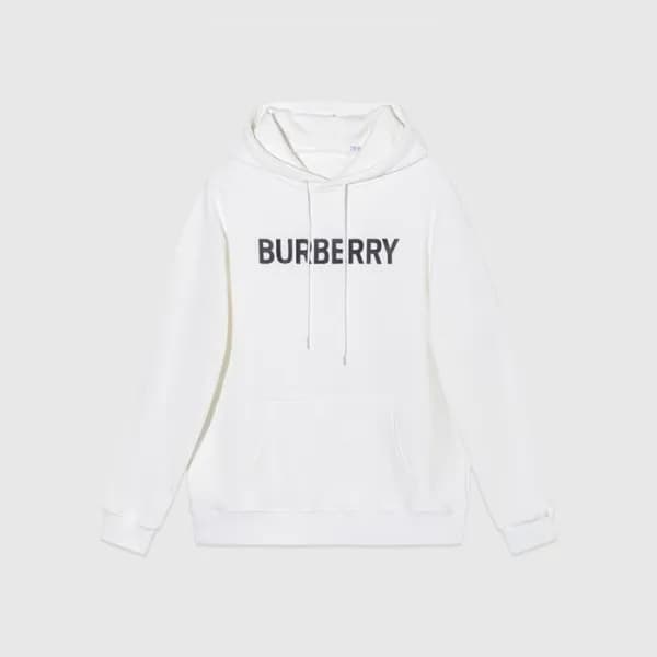 버버리 남성 화이트 후드티 - Burberry Mens White Hoodie - buc2… - 1