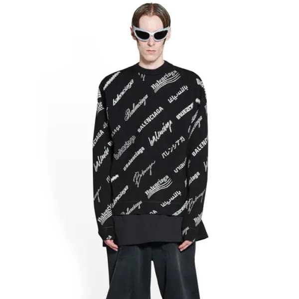 발렌시아가 남성 라운드 니트 - Balenciaga Mens Round Knitwear -… - 1