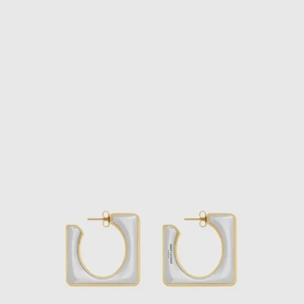 입생로랑 여성 스플릿 스퀘어 후프 이어링 - Saint Laurent Womens Spli… - 1