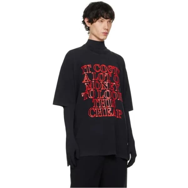 베트멍 남/녀 라운드 반팔 티셔츠 - Vetements Unisex Oversize Tsh… - 1
