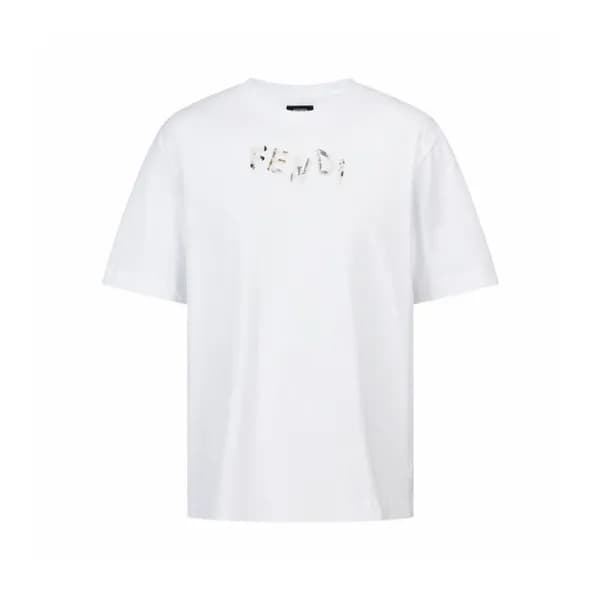 펜디 남성 라운드 반팔 티셔츠 - Fendi Mens Round Tshirt - fec66… - 1