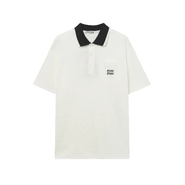 미우미우 남성 폴로 반팔 티셔츠 - Miumiu Mens Polo Tshirt - mic7… - 1