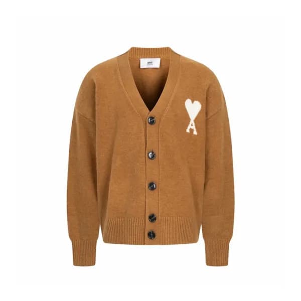 아미 남/녀 브이넥 가디건 - Ami Unisex V-neck Cardigan - amc9… - 1