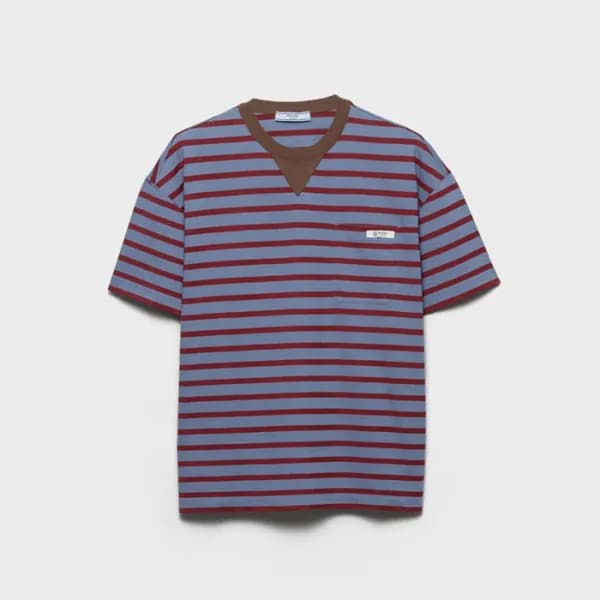 프라다 남성 라운드 반팔티 - Prada Mens Round Tshirt - prc1243… - 1