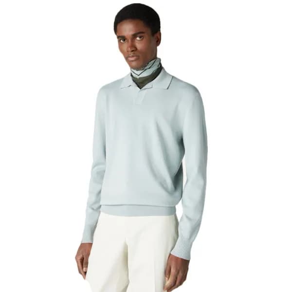 로로피아나 남성 폴로 스웨터 - Loro Piana Mens Polo Sweater - lpc17056x - 1