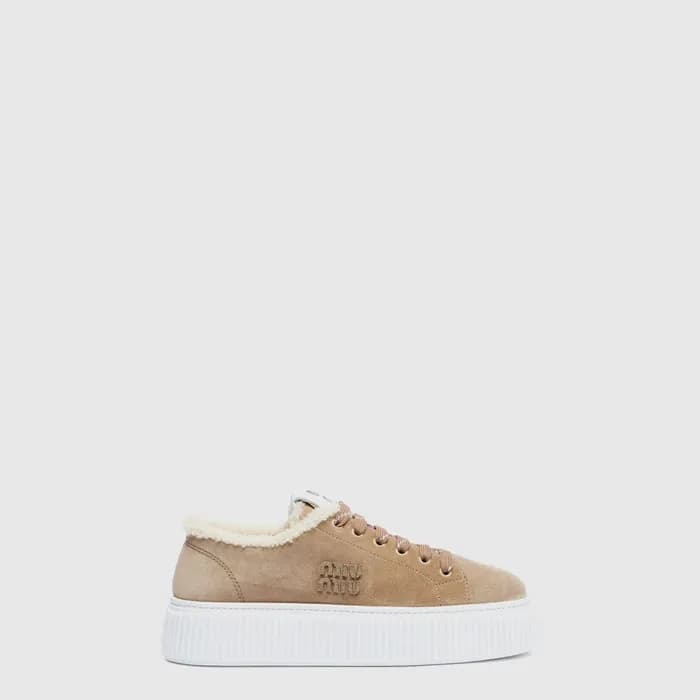 미우미우 여성 시어링 스니커즈 - Miumiu Womens Shearling Sneaker - mis14747x - 1