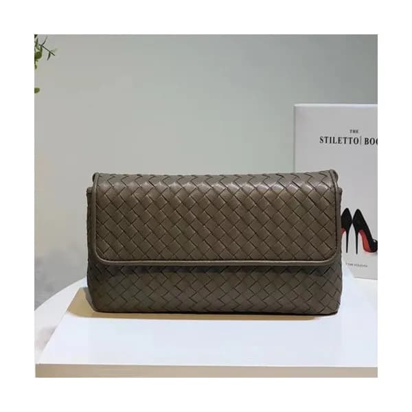 Bottega Veneta Leather Dark Khaki Women Chain Cros… - 1