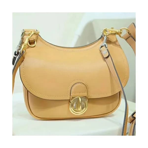 Tory Burch 2019 Leather Beige James Small Saddle S… - 1