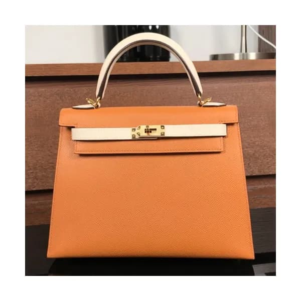 Hermes Kelly Epsom Leather Tote Shoulder Bag ,25cm… - 1
