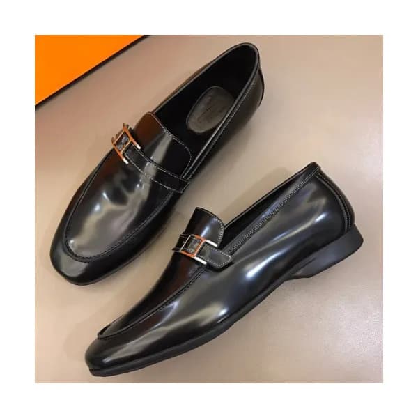 [커스텀급] Hermes 2018 Mens Leather Strap Loafer - 에르메… - 1
