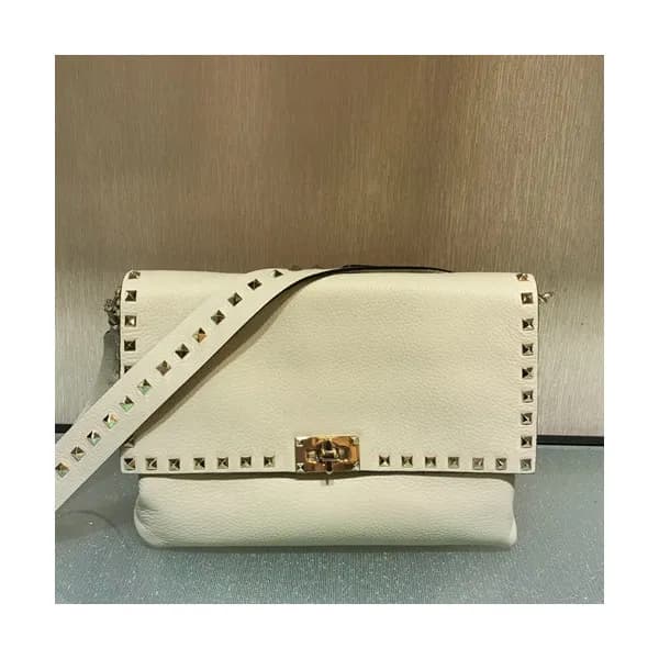 Valentino 2019 Leather Rockstud Shoudler Bag,28CM … - 1
