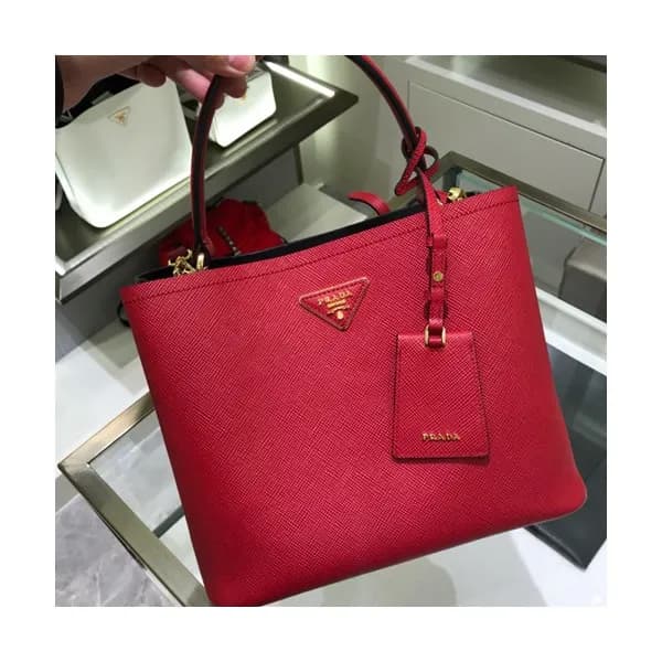 Prada 2019 Double Saffiano Tote Shoulder Bag,27cm … - 1