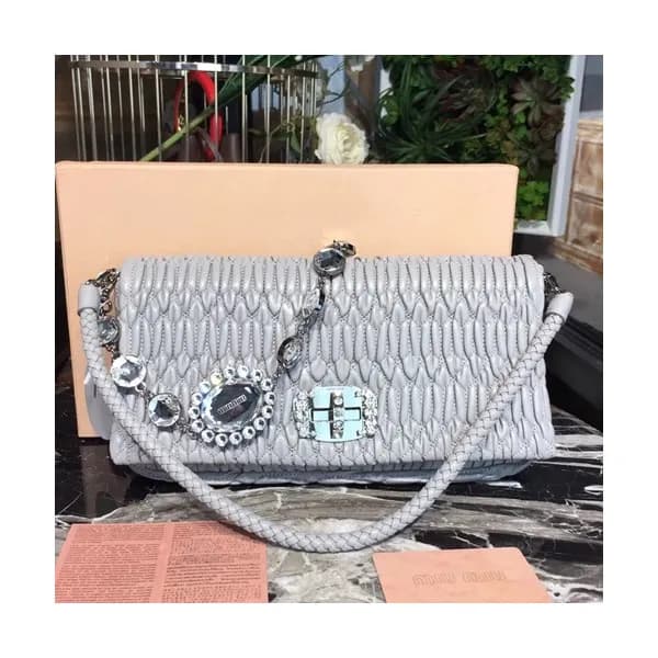 MiuMiu 2019 Matelasse Crystal Tote Shoulder Cross … - 1
