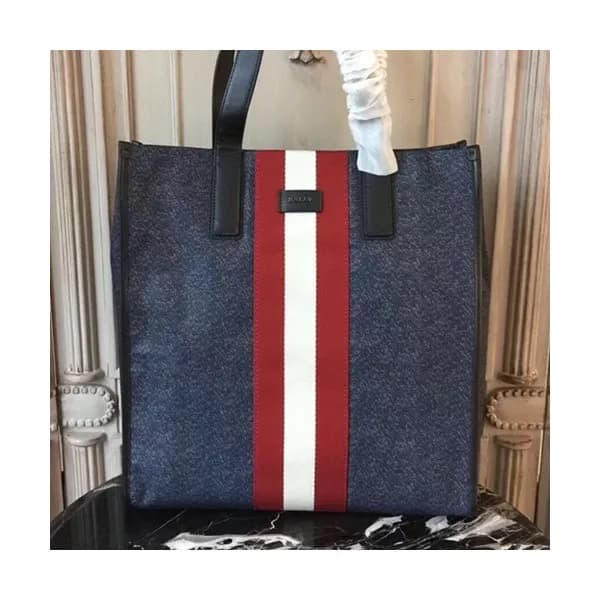 Bally 2019 Nylon & Leather Tote Shopper Bag,36cm … - 1