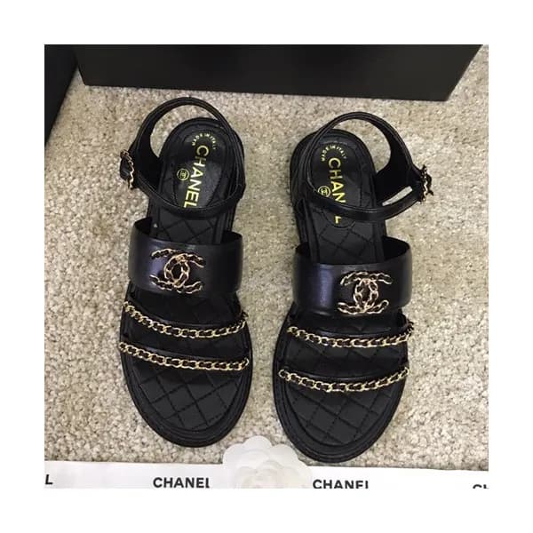 Chanel 2019 Ladies Leather Sandal - 샤넬 2019 여성용 레더… - 1
