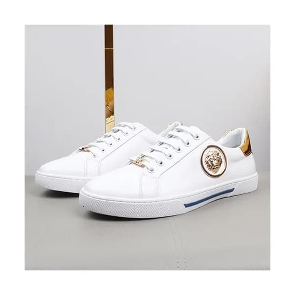 Versace 2019 Mens Leather Sneakers - 베르사체 2019 남성용… - 1