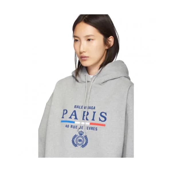 Balenciaga 2019 Mm/Wm Logo Oversize Cotton Hood Te… - 1