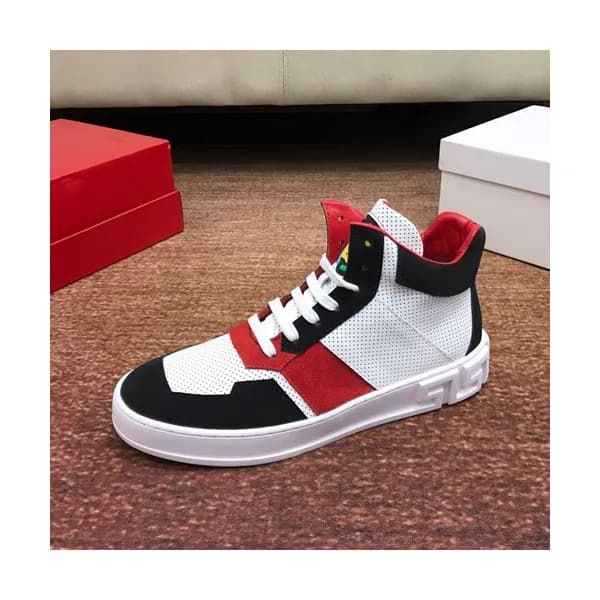 Versace 2019 Mens Leather Sneakers - 베르사체 2019 남성용… - 1