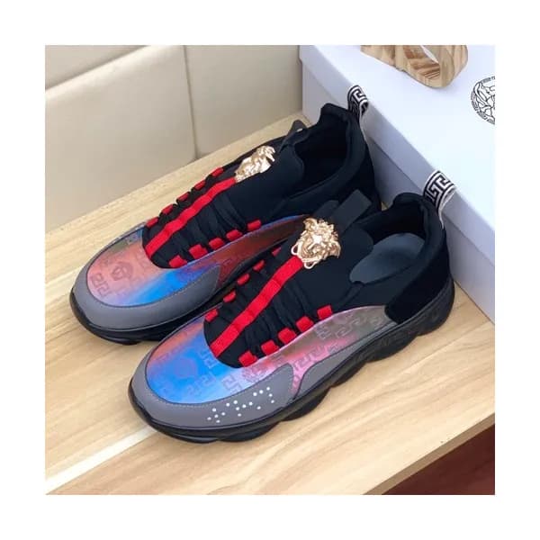 Versace 2019 Mens Leather Sneakers - 베르사체 2019 남성용… - 1