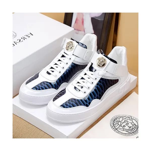 Versace 2019 Mens Leather Sneakers - 베르사체 2019 남성용… - 1