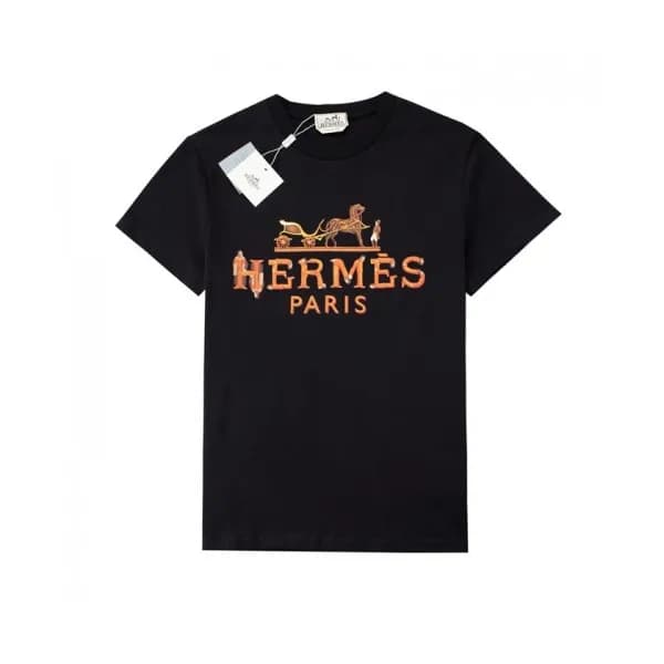 Hermes 2021 Mens Crew-neck Short Sleeved Tshirts B… - 1