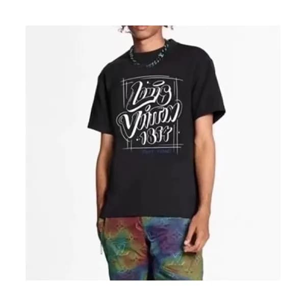 Louis vuitton Mm/Wm Logo Short Sleeved Tshirts Bl… - 1