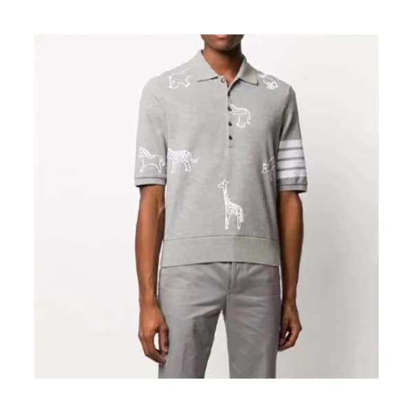Thom Browne Mens Casual Short Sleeved Tshirts Gra… - 1