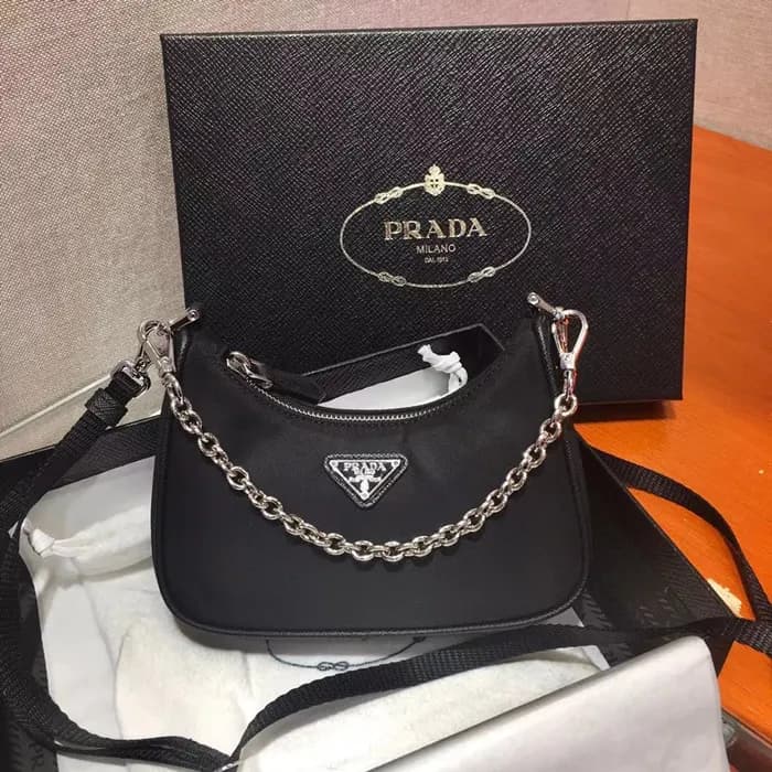 [프라다]Prada 2021 Womes Mini Nylon Hobo Bag,15cm,PRA… - 1