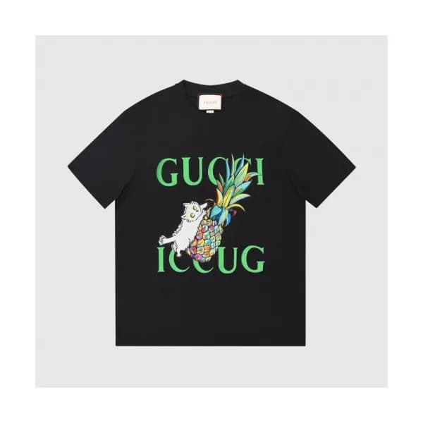 Gucci Mm/Wm Logo Short Sleeved Tshirts Black - 구찌… - 1