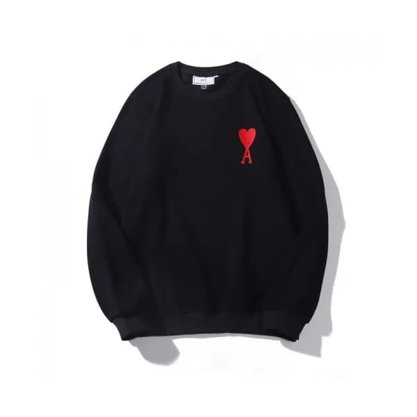 Ami Mens Logo Casual Cotton Man-to-man Ivory - 아미 … - 1