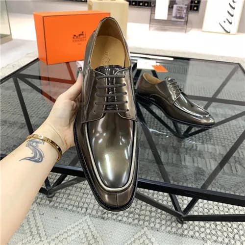 Hermes 2021 Men's Leather Oxford Shoes,HERS053… - 1