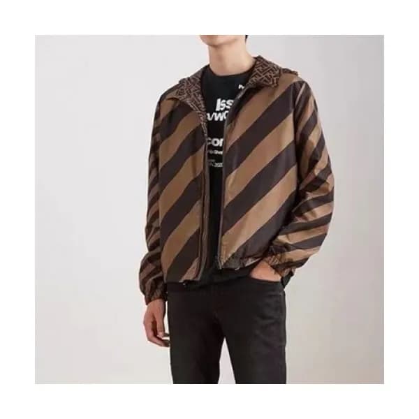 Fendi Mens Logo Casual Jackets Brown - 펜디 2021 남성… - 1