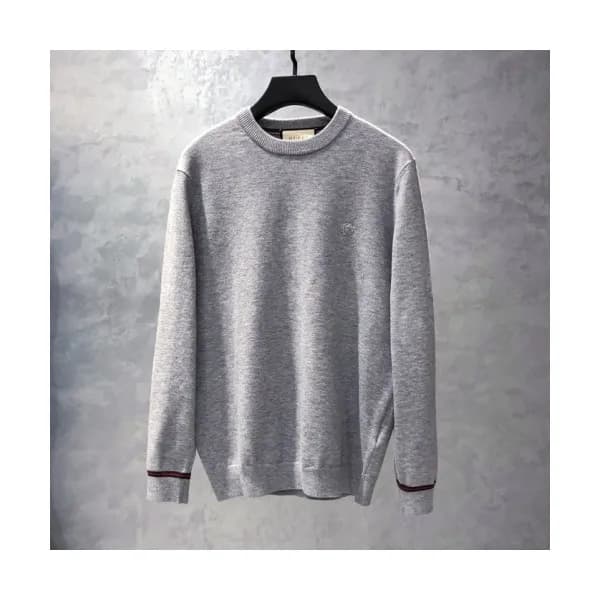 Gucci Mm/Wm Logo Crew-neck Sweaters Gray - 구찌 20… - 1