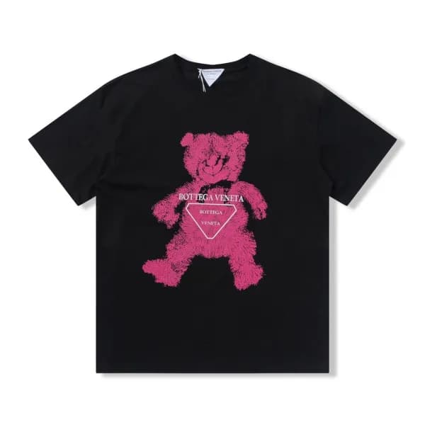 보테가 남자 크루넥 블랙 반팔티 - Unisex Black Short-sleeved Tsh… - 1
